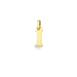 Colgante con la letra inicial I en oro amarillo de 18 quilates