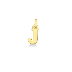 Colgante con la letra inicial J en oro amarillo de 18 quilates