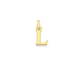 Colgante con la letra inicial L en oro amarillo 18 quilates