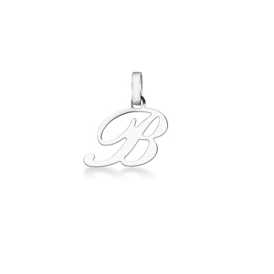 Colgante con inicial letra B en oro blanco de 18kt