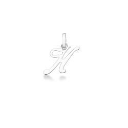 Colgante con la letra inicial H en oro blanco de 18k