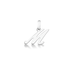 Colgante con inicial M cursiva oro blanco 18 quilates