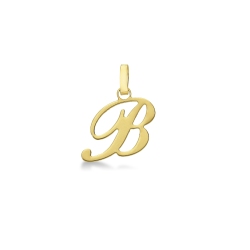 Colgante con letra inicial B en cursiva