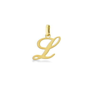Colgante con la letra inicial L en oro amarillo de 18k