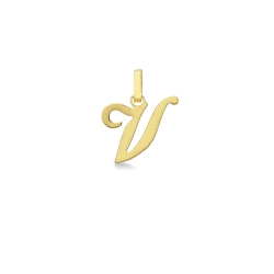 Colgante con inicial V oro amarillo 18 quilates
