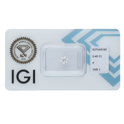 Diamante certificado IGI CT 0,40   F   VVS 1