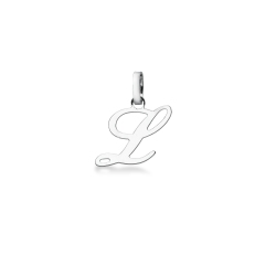 Colgante inicial L oro blanco 18 quilates