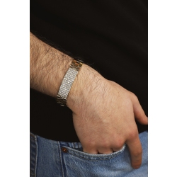 Elegante pulsera para hombre de oro amarillo de 18k y circonitas 2