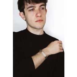 Elegante pulsera para hombre de oro amarillo de 18k y circonitas 2