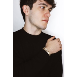 Pulsera hombre en oro amarillo 18K con circonitas 2