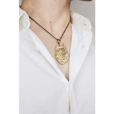 Colgante Cabeza León Oro Amarillo 18K