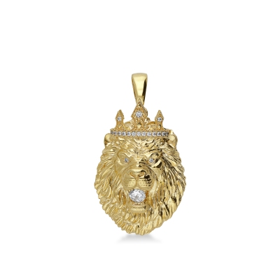 Colgante Cabeza León Oro Amarillo 18K