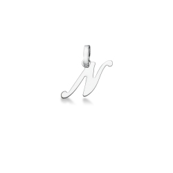 Colgante con inicial N oro blanco 18 quilates