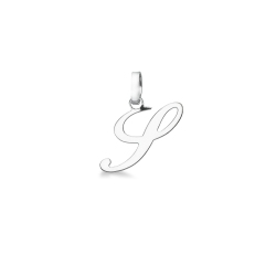 Colgante con la letra S en oro blanco de 18k