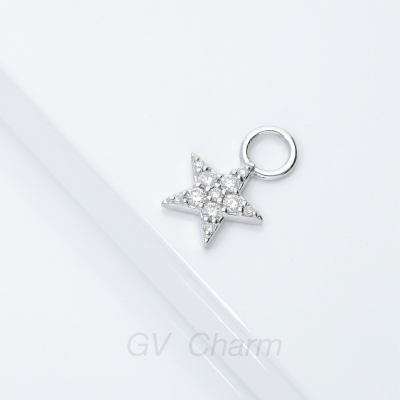 Charm estrella en oro blanco de 18 quilates
