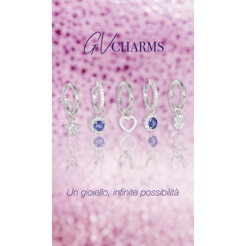  Mono pendiente ovalado en oro blanco 18 quilates con diamantes 