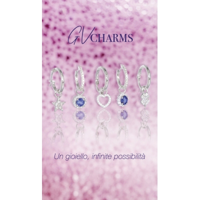  Mono pendiente ovalado en oro blanco 18 quilates con diamantes 