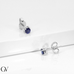 Pendientes en oro blanco 750 con zafiros azules 2