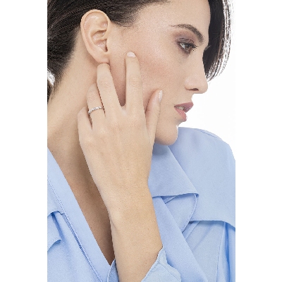 Media alianza 9 diamantes 0,20 diamantes oro blanco 18 kilates