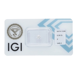 Diamante certificado IGI CT 0,30   F   VVS 2