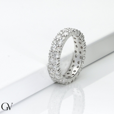 Anillo diamantes eternity en oro blanco de 18k 
