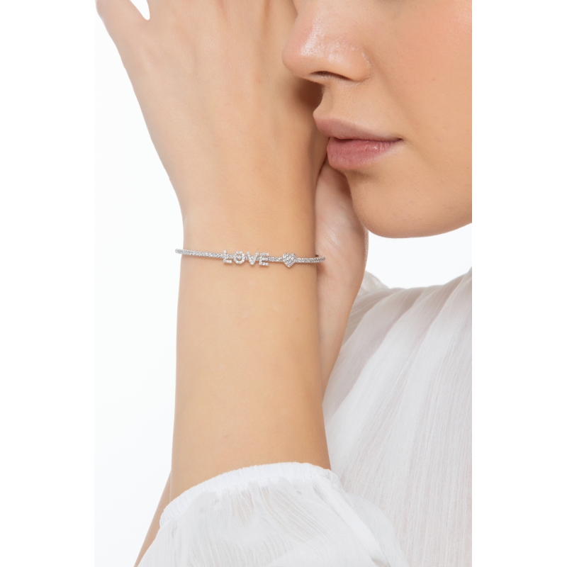 Pulsera rígida LOVE y diamantes Pulsera rígida LOVE y diamantes