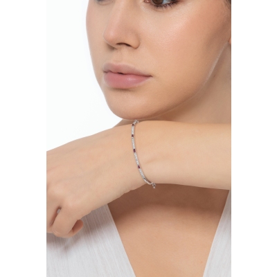 Pulsera de rubíes y diamantes oro blanco 750
