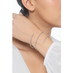 Pulsera semirrígida de resorte con fila de diamantes 2