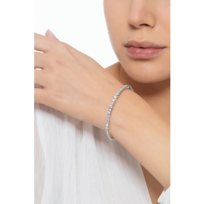 Pulsera semirrígida de oro blanco de 18 quilates con diamantes