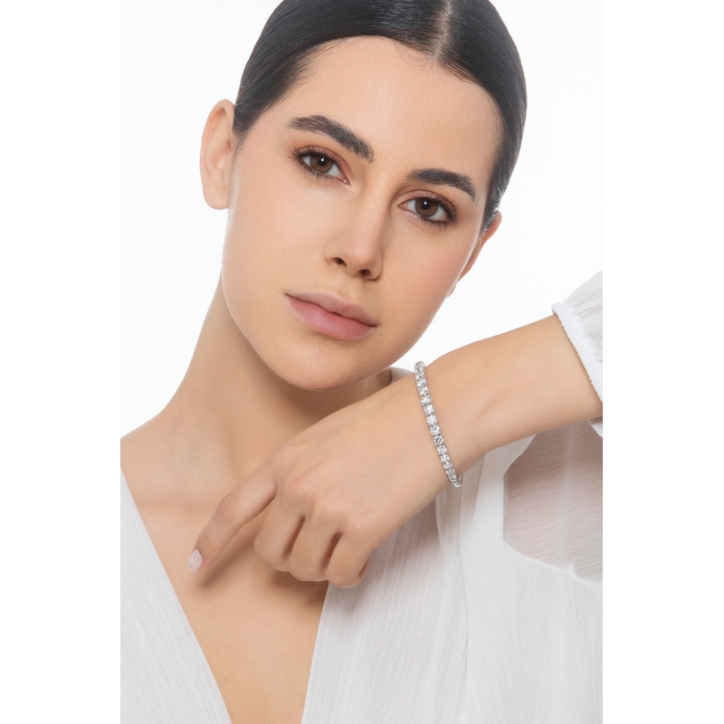 Pulsera semirrígida oro blanco 18 quilates con diamantes Pulsera semirrígida oro blanco 18 quilates con diamantes