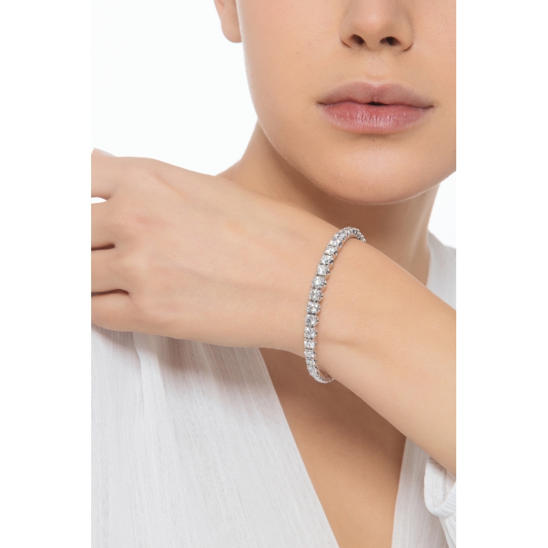 Pulsera semirrígida oro blanco 18 quilates con diamantes Pulsera semirrígida oro blanco 18 quilates con diamantes