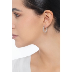 Pendientes ovalados en oro blanco de 18 quilates con diamantes 2