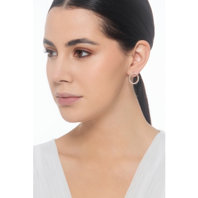 Pendientes de oro rosa 750 con diamantes