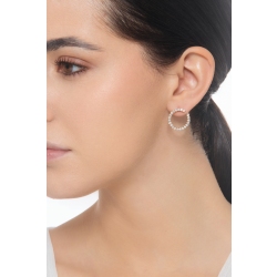 Pendientes de oro rosa 750 con diamantes 2