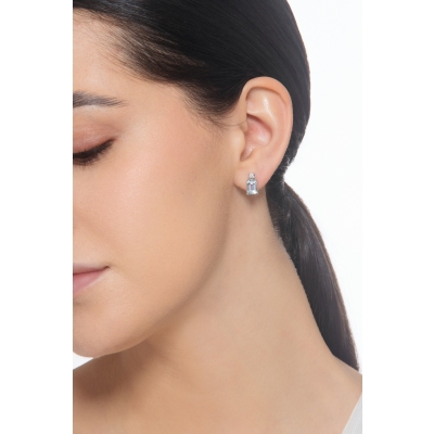 Pendientes en oro blanco de 18 quilates con aguamarina