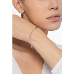 Pulsera en oro blanco 18k con amatistas y diamantes 2