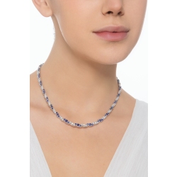 Collar oro blanco con zafiros azules y diamantes alternados  2