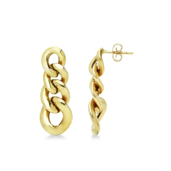 Pendientes colgantes en oro amarillo 18 quilates