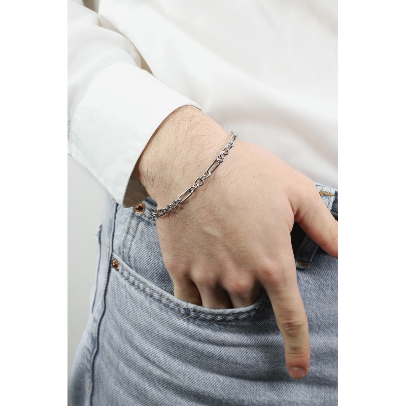 Brazalete de cadena en oro blanco de 750