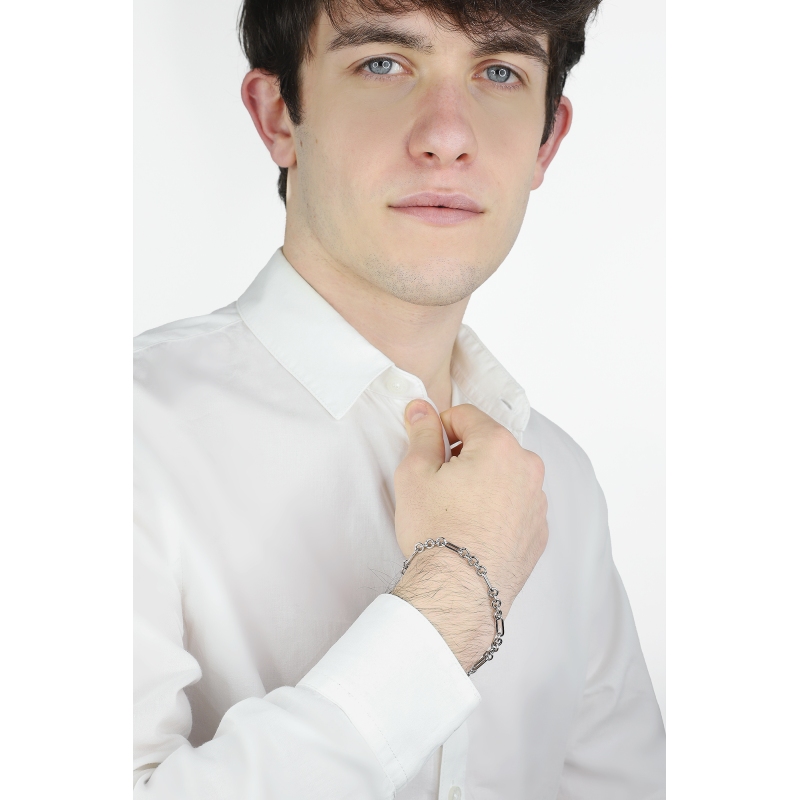 Brazalete de cadena en oro blanco de 750