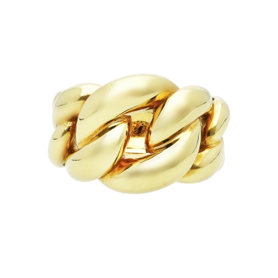 Anillo trenzado en oro amarillo de 18k