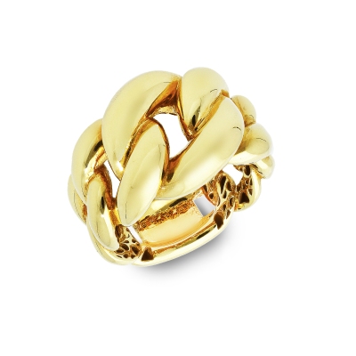 Anillo trenzado en oro amarillo de 18k