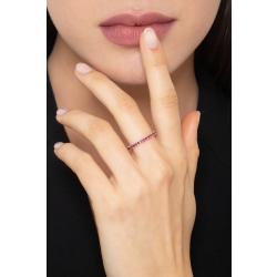 Anillo Eternity en oro blanco 18 quilates con rubíes  2