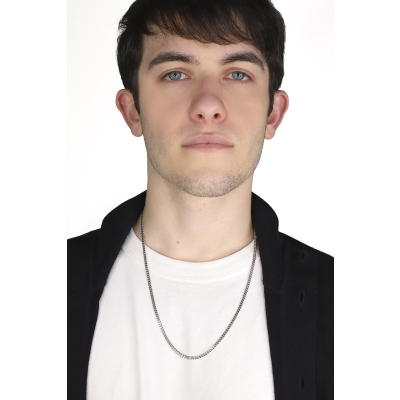 Collar groumette en oro blanco de 18k, 60 cm