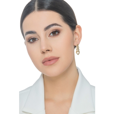 Pendientes colgantes en oro amarillo 18 quilates