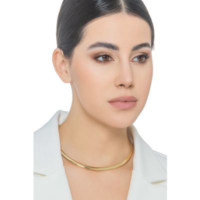Collar choker rígido de oro amarillo de 18k