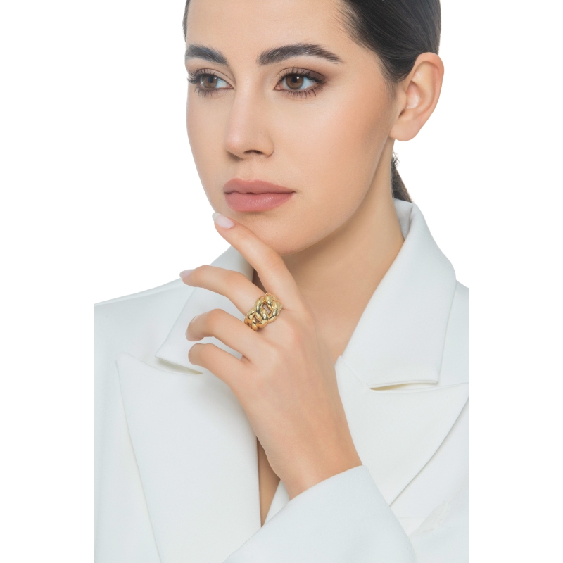 Anillo trenzado en oro amarillo de 18k Anillo trenzado en oro amarillo de 18k
