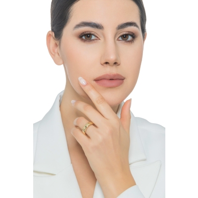 Anillo de banda en oro amarillo de 18K