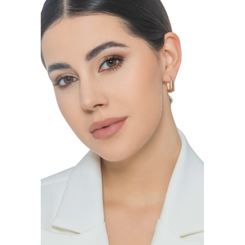 Pendientes cuadrados en oro rosa de 18 quilates  Pendientes cuadrados en oro rosa de 18 quilates