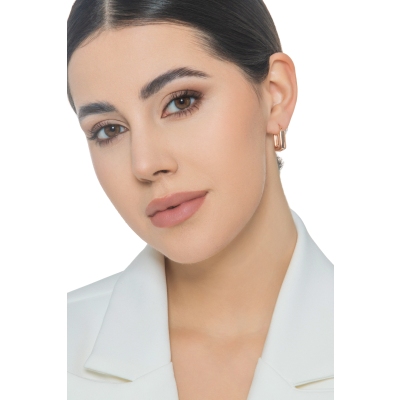  Pendientes cuadrados en oro rosa de 18 quilates